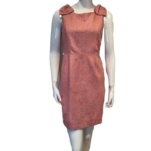 Monteau Peach Pink Bows Sleeveless Dress Size M A-Line Mini Cocktail Party